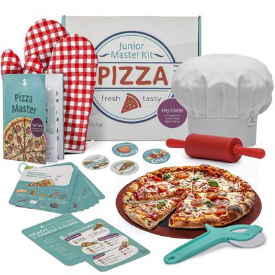 Tovla Jr. Ultimate Real Pizza Cooking Kit for Kids  Fun DIY Baking Set, STEM Activity for Ages 4+, Visual Learning Pizza Tools, Great Gift for Young Chefs