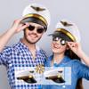 SGBETTER 8 Pack Adult Pilot Hats Bulk Adjustable Airplane Pilot Hat Airline Captain Hat for Men Women Halloween Party Dress up Props view 3