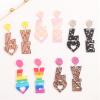 BTAKANPP Earring Packs Studs Letter Acrylic Earrings Studs Earrings Products Female Personality Simple Love (A, One Size), vNo1fVJh5 view 3