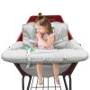 PandaEar Shopping Cart Cover for Baby, 2-in-1 Grocery Cart Seat Cover & Baby Highchair Cover for Infant, Toddler -Grey view 1