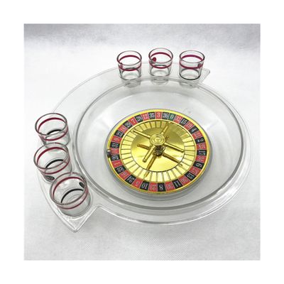 GeRRiT Roulette Sets Drinking Games Transparent Roulette Wheel Roulette Wheel Set with 6 Wine Glasses for Home Professional Use or Night Party, Party Game Party Games
