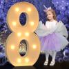 Mixifox 4FT Giant Marquee Light Up Numbers, Large Marquee Numbers for 8th 18th 80th Birthday Decorations, Pre-Cut DIY Mosaic for Balloons 8 view 1