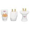3Pcs Dollhouse Bathtub Set, 1:24 Scale Dollhouse Miniature Bathroom, Simulation Ceramic Bathtub Toilet Sink Kit for Dollhouse Restroom Decoration (Small Floral) view 1