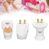 3Pcs Dollhouse Bathtub Set, 1:24 Scale Dollhouse Miniature Bathroom, Simulation Ceramic Bathtub Toilet Sink Kit for Dollhouse Restroom Decoration (Small Floral) view 2