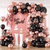 132pcs Rose Gold and Black Balloon Arch Kit, Metallic Rose Gold and Black Balloons Different Sizes of 18 12 10 Inch with Confetti Balloon for Wedding Graduation Baby Shower Birthday Party Decoration view 1