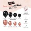 132pcs Rose Gold and Black Balloon Arch Kit, Metallic Rose Gold and Black Balloons Different Sizes of 18 12 10 Inch with Confetti Balloon for Wedding Graduation Baby Shower Birthday Party Decoration view 2