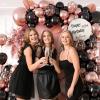 132pcs Rose Gold and Black Balloon Arch Kit, Metallic Rose Gold and Black Balloons Different Sizes of 18 12 10 Inch with Confetti Balloon for Wedding Graduation Baby Shower Birthday Party Decoration view 4