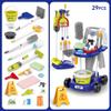 Toddler Cleaning SetKids Cleaning Toy SetNew 29-Piece Detachable Kids Cleaning Set for Toddlers - Pretend Play Educational Cleaning Carts (Blue) view 2