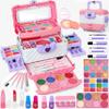 54 Pcs Kids Makeup Kit for Girls, Princess Real Washable Pretend Play Cosmetic Set Toys with Mirror, Non-Toxic & Safe, Birthday Gifts for 3 4 5 6 7 8 9 10+Years Old Girls Kids (Pink White) view 1