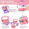 54 Pcs Kids Makeup Kit for Girls, Princess Real Washable Pretend Play Cosmetic Set Toys with Mirror, Non-Toxic & Safe, Birthday Gifts for 3 4 5 6 7 8 9 10+Years Old Girls Kids (Pink White) view 2