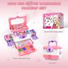 54 Pcs Kids Makeup Kit for Girls, Princess Real Washable Pretend Play Cosmetic Set Toys with Mirror, Non-Toxic & Safe, Birthday Gifts for 3 4 5 6 7 8 9 10+Years Old Girls Kids (Pink White) view 4