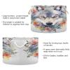 Flradish Wolf Head with Flowers Cotton Rope Baske,20" X 20" X 14" Woven Baby Soft Waterproof Laundry Baskets with Handles,Toy Basket for Storage,Living Room,Toy,Blankets,Clothes view 3