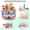 Flradish Wolf Head with Flowers Cotton Rope Baske,20" X 20" X 14" Woven Baby Soft Waterproof Laundry Baskets with Handles,Toy Basket for Storage,Living Room,Toy,Blankets,Clothes view 4