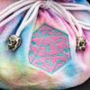 KSNDie DND Dice Bags Large with Pockets Rainbow Storage Bag with D20 Logo for RPG Game Dices - Capacity 200+ Dice view 3
