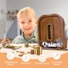 12" Custom Extra Large Wooden Letter Piggy Bank (Laser Engraved Name) Personalized Piggy Bank for Kids Boys Girls Customized Coin Bank Perfect Personalized Gift for Birthday and Festival-Q Piggy Bank view 4