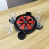 GeRRiT Roulette Sets Black Roulette Set with 4 Wine Glasses Very Smooth Spinning Action Turntable Drinking Games Roulette Shots for Game Night Party Games view 4