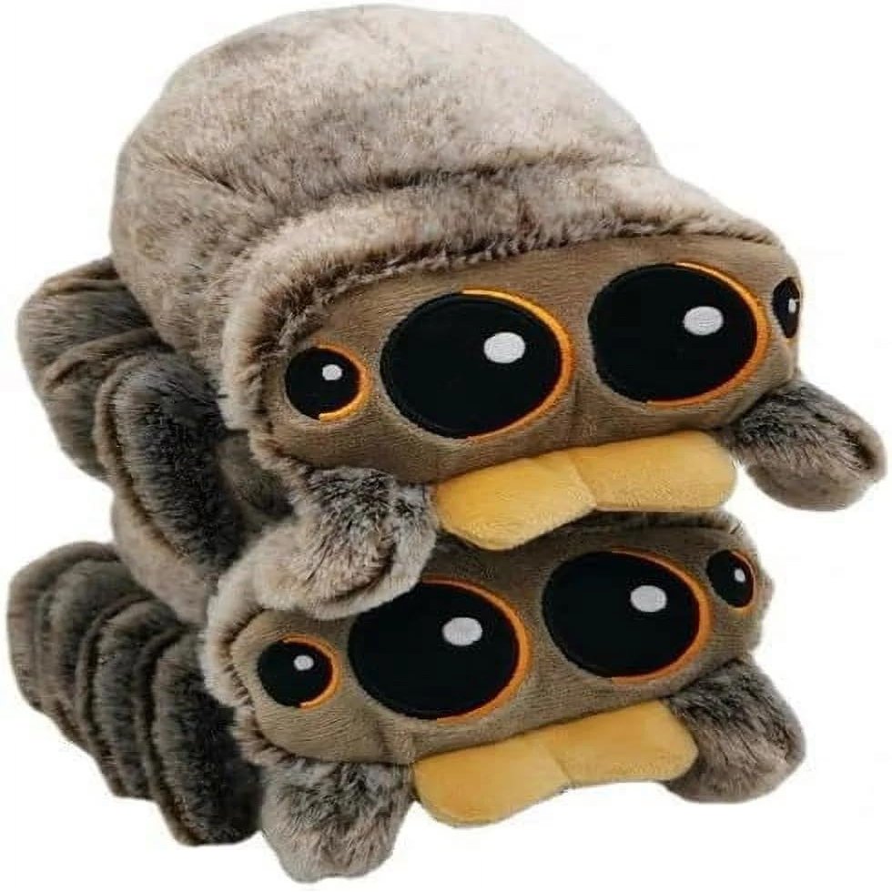 Glyrnur Spider Plush 6.9 inch Jumping Spider Stuffed Animal Plush Toy Soft Cute Spider Plushie Gift for Kids (A-2pcs)