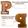12" Custom Extra Large Wooden Letter Piggy Bank (Laser Engraved Name) Personalized Piggy Bank for Kids Boys Girls Customized Coin Bank Perfect Personalized Gift for Birthday and Festival-P Piggy Bank view 2