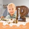 12" Custom Extra Large Wooden Letter Piggy Bank (Laser Engraved Name) Personalized Piggy Bank for Kids Boys Girls Customized Coin Bank Perfect Personalized Gift for Birthday and Festival-P Piggy Bank view 4