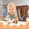 12" Custom Extra Large Wooden Letter Piggy Bank (Laser Engraved Name) Personalized Piggy Bank for Kids Boys Girls Customized Coin Bank Perfect Personalized Gift for Birthday and Festival-V Piggy Bank view 3