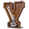 12" Custom Extra Large Wooden Letter Piggy Bank (Laser Engraved Name) Personalized Piggy Bank for Kids Boys Girls Customized Coin Bank Perfect Personalized Gift for Birthday and Festival-Y Piggy Bank view 1