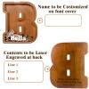 12" Custom Extra Large Wooden Letter Piggy Bank (Laser Engraved Name) Personalized Piggy Bank for Kids Boys Girls Customized Coin Bank Perfect Personalized Gift for Birthday and Festival-B Piggy Bank view 2