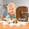 12" Custom Extra Large Wooden Letter Piggy Bank (Laser Engraved Name) Personalized Piggy Bank for Kids Boys Girls Customized Coin Bank Perfect Personalized Gift for Birthday and Festival-G Piggy Bank view 4