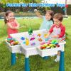 OCATO Toddlers Kids Table and 4 Chairs Set: Activity Table with 152Pcs Large Marble Run Building Blocks Storage All in One Play Sensory Water Tables Sand Tables for Boys Girls 3 4 5 6 Year Old view 4