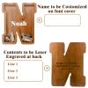 12" Custom Extra Large Wooden Letter Piggy Bank (Laser Engraved Name) Personalized Piggy Bank for Kids Boys Girls Customized Coin Bank Perfect Personalized Gift for Birthday and Festival-N Piggy Bank view 2