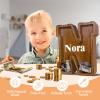 12" Custom Extra Large Wooden Letter Piggy Bank (Laser Engraved Name) Personalized Piggy Bank for Kids Boys Girls Customized Coin Bank Perfect Personalized Gift for Birthday and Festival-N Piggy Bank view 4