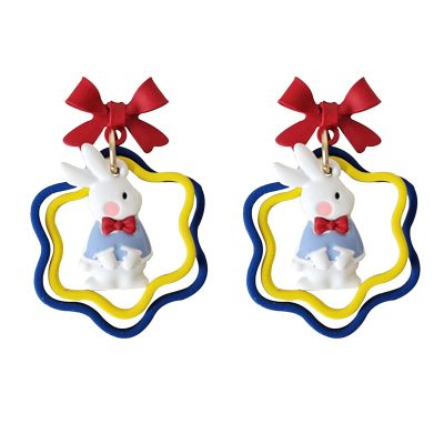 BTAKANPP Gamer Earrings Japanese Cute Bowknot Rabbit Earrings Fashion Special Earrings 1 Pair Of Earrings on (Red, One Size), QvwWxiO0R