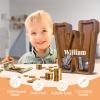 12" Custom Extra Large Wooden Letter Piggy Bank (Laser Engraved Name) Personalized Piggy Bank for Kids Boys Girls Customized Coin Bank Perfect Personalized Gift for Birthday and Festival-W Piggy Bank view 4