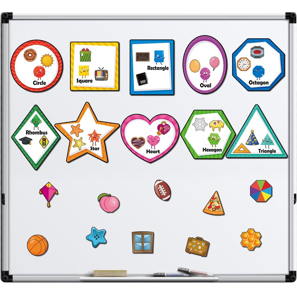 Blosssound 10 Set Magnetic Shape Sorting for Toddler Matching Games Magnet Sorting Mats 30 Everyday Objects Magnets Pieces Learning Toys for Child Learning Shape Game Preschool Classroom