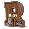12" Custom Extra Large Wooden Letter Piggy Bank (Laser Engraved Name) Personalized Piggy Bank for Kids Boys Girls Customized Coin Bank Perfect Personalized Gift for Birthday and Festival-R Piggy Bank view 1