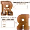 12" Custom Extra Large Wooden Letter Piggy Bank (Laser Engraved Name) Personalized Piggy Bank for Kids Boys Girls Customized Coin Bank Perfect Personalized Gift for Birthday and Festival-R Piggy Bank view 2