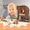 12" Custom Extra Large Wooden Letter Piggy Bank (Laser Engraved Name) Personalized Piggy Bank for Kids Boys Girls Customized Coin Bank Perfect Personalized Gift for Birthday and Festival-R Piggy Bank view 4