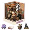 1:24 Scale Creative Room Mini Wooden Doll House Plus Dust Proof,DIY Miniature Dollhouse Kit with Furniture for Adults view 1