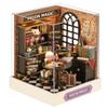 1:24 Scale Creative Room Mini Wooden Doll House Plus Dust Proof,DIY Miniature Dollhouse Kit with Furniture for Adults view 3