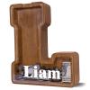 12" Custom Extra Large Wooden Letter Piggy Bank (Laser Engraved Name) Personalized Piggy Bank for Kids Boys Girls Customized Coin Bank Perfect Personalized Gift for Birthday and Festival-L Piggy Bank view 1