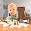 12" Custom Extra Large Wooden Letter Piggy Bank (Laser Engraved Name) Personalized Piggy Bank for Kids Boys Girls Customized Coin Bank Perfect Personalized Gift for Birthday and Festival-L Piggy Bank view 3