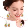BTAKANPP Worm Earrings Egg Cartoon Cute Handwoven Bohemian Ethnic Style Rice Bead Earrings Clip on Stud (Khaki, One Size) view 3