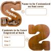 12" Custom Extra Large Wooden Letter Piggy Bank (Laser Engraved Name) Personalized Piggy Bank for Kids Boys Girls Customized Coin Bank Perfect Personalized Gift for Birthday and Festival-S Piggy Bank view 2