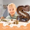 12" Custom Extra Large Wooden Letter Piggy Bank (Laser Engraved Name) Personalized Piggy Bank for Kids Boys Girls Customized Coin Bank Perfect Personalized Gift for Birthday and Festival-S Piggy Bank view 4