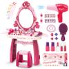 Toddler Vanity Makeup Table Toy with Mirror&ChairKids Vanity Set with Light&MusicPretend Play Makeup Accessories with Hair Dryer ToyGift for Girls and Toddlers2 3 4 5 6Years Old view 1