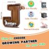 12" Custom Extra Large Wooden Letter Piggy Bank (Laser Engraved Name) Personalized Piggy Bank for Kids Boys Girls Customized Coin Bank Perfect Personalized Gift for Birthday and Festival-J Piggy Bank view 3