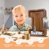 12" Custom Extra Large Wooden Letter Piggy Bank (Laser Engraved Name) Personalized Piggy Bank for Kids Boys Girls Customized Coin Bank Perfect Personalized Gift for Birthday and Festival-I Piggy Bank view 3