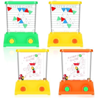 Gejoy 4 Pieces Water Games Handheld Water Ring Toss Handheld Game Mini Retro Games Pastime Toys Car Toys Birthday Party Favor for Kids Children Gifts(Sport Style)