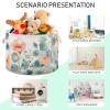 Flradish Watercolor Leaves Flowers Cotton Rope Baske,20" X 20" X 14" Woven Baby Soft Waterproof Laundry Baskets with Handles,Toy Basket for Storage,Living Room,Toy,Blankets,Clothes view 4