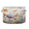 Flradish Colorful Flowers Cotton Rope Baske,20" X 20" X 14" Woven Baby Soft Waterproof Laundry Baskets with Handles,Toy Basket for Storage,Living Room,Toy,Blankets,Clothes view 1