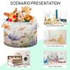 Flradish Colorful Flowers Cotton Rope Baske,20" X 20" X 14" Woven Baby Soft Waterproof Laundry Baskets with Handles,Toy Basket for Storage,Living Room,Toy,Blankets,Clothes view 4